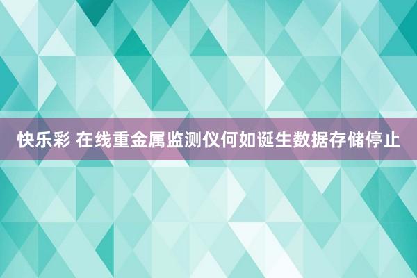 快乐彩 在线重金属监测仪何如诞生数据存储停止