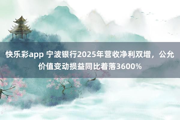 快乐彩app 宁波银行2025年营收净利双增，公允价值变动损益同比着落3600%