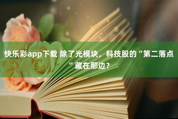 快乐彩app下载 除了光模块，科技股的“第二落点”藏在那边？