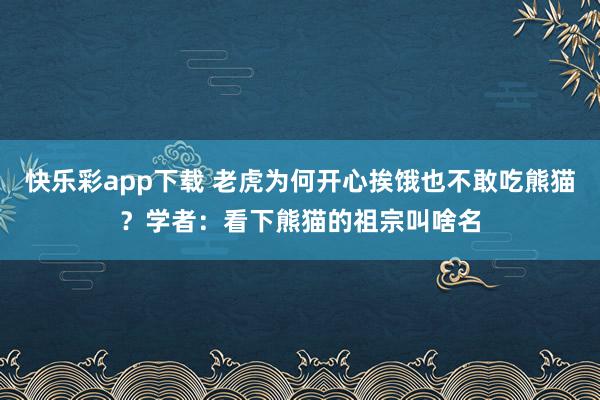 快乐彩app下载 老虎为何开心挨饿也不敢吃熊猫？学者：看下熊猫的祖宗叫啥名