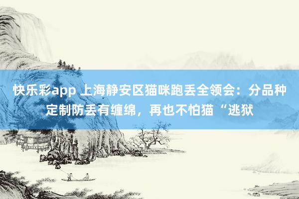 快乐彩app 上海静安区猫咪跑丢全领会：分品种定制防丢有缠绵，再也不怕猫 “逃狱